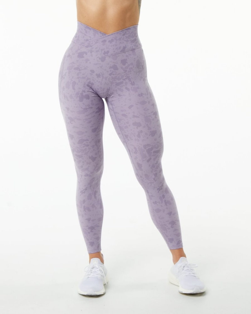 Alphalete Surface Power Legging Naisten Leggings Pebble Print Misty Lilac | WNKTY-1836