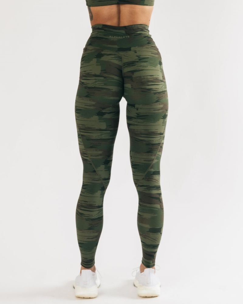 Alphalete Surface Power Legging Naisten Leggings Oliivinvihreä Camo | WLJIK-5071