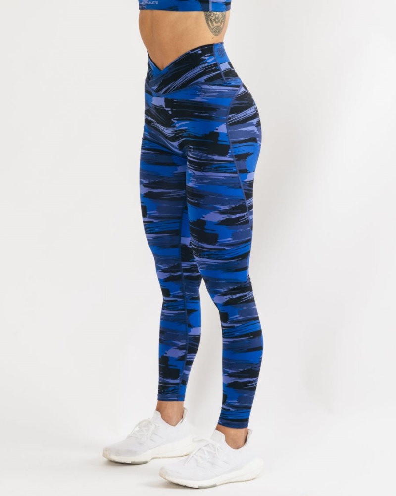 Alphalete Surface Power Legging Naisten Leggings Sininen Camo | RXOLY-0234