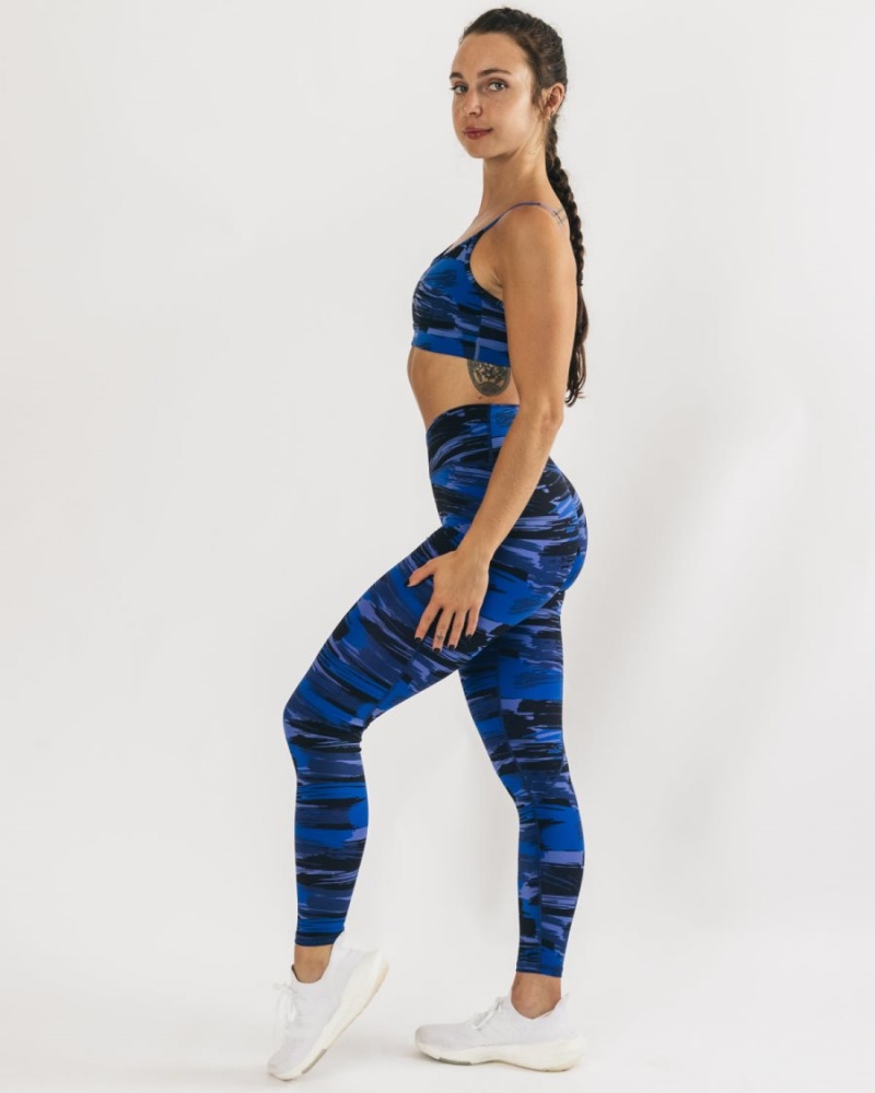 Alphalete Surface Power Legging Naisten Leggings Sininen Camo | RXOLY-0234