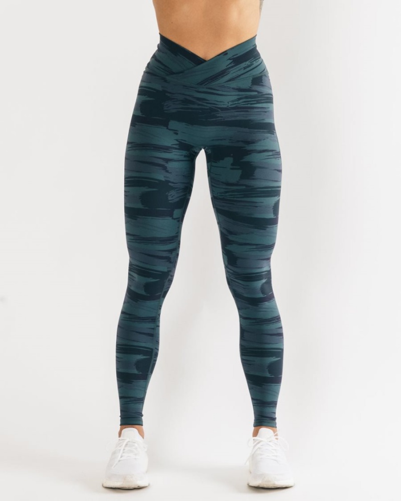 Alphalete Surface Power Legging Naisten Leggings Sininen Camo | SFGCV-4327