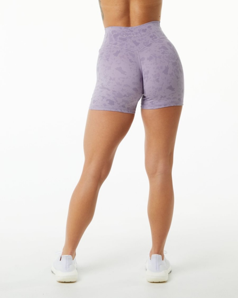 Alphalete Surface Power Lyhyt 5" Naisten Shortsit Pebble Print Misty Lilac | BTOSU-9173