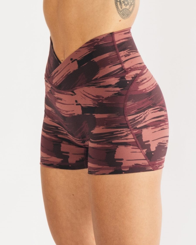 Alphalete Surface Power Lyhyt 5" Naisten Shortsit Viininpunainen Camo | NBIZW-4308