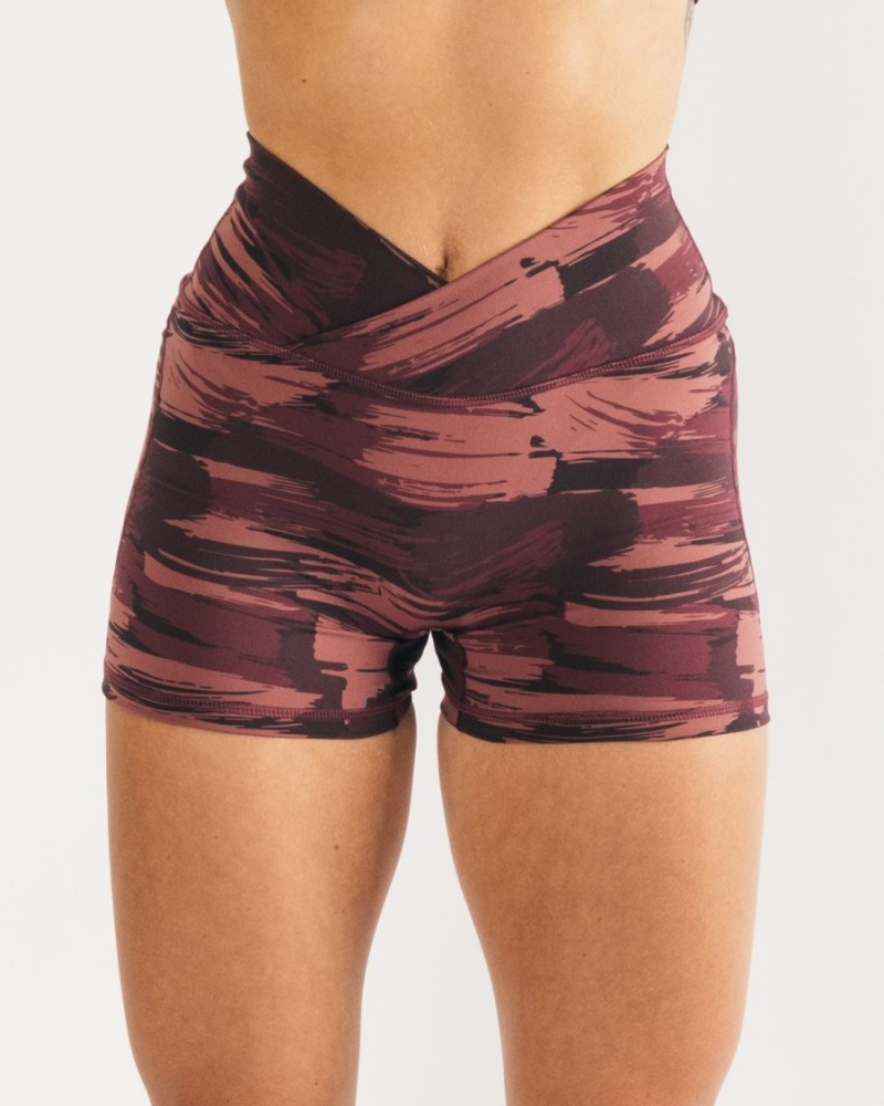 Alphalete Surface Power Lyhyt 5" Naisten Shortsit Viininpunainen Camo | NBIZW-4308