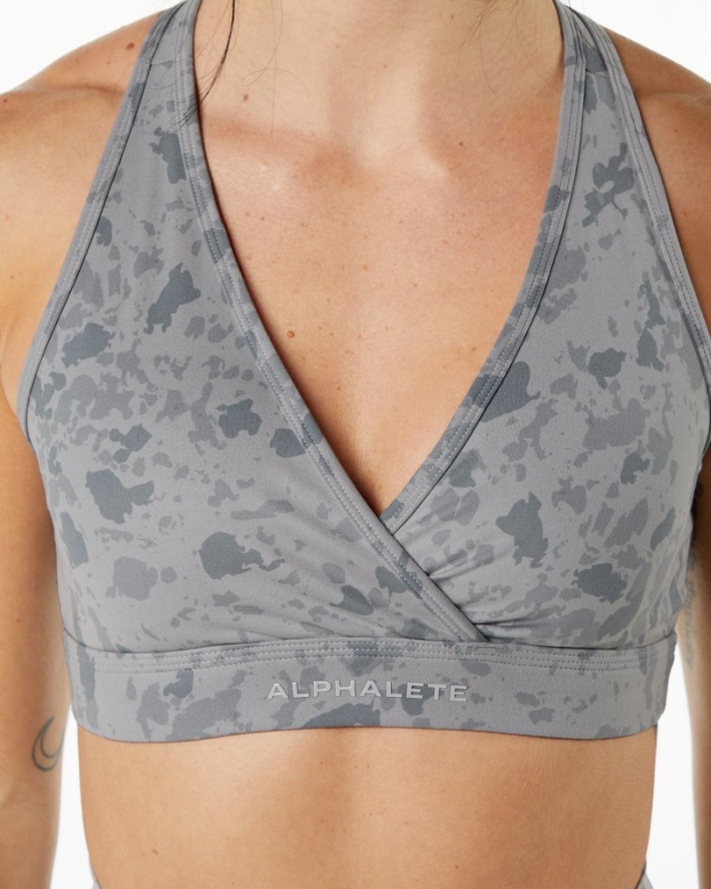 Alphalete Surface Wrap Bra Naisten Urheiluliivi Harmaat | HAVPE-6049