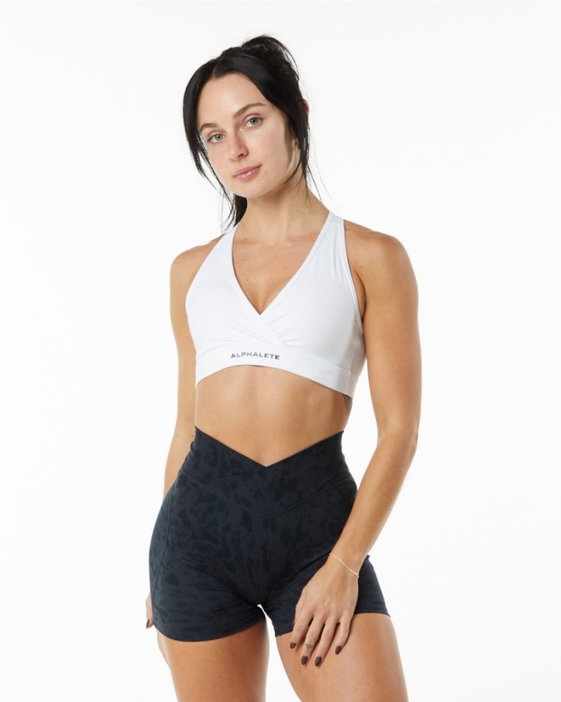 Alphalete Surface Wrap Bra Naisten Urheiluliivi Valkoinen | IHRFO-1673