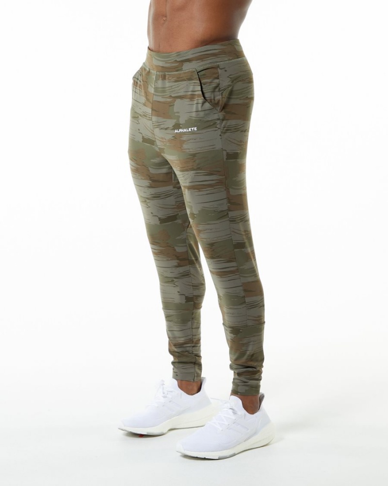 Alphalete Trace Jogger Miesten Juoksuvaatteet Oliivinvihreä Camo | VKWGT-8576