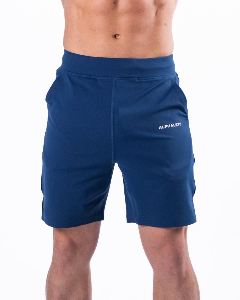 Alphalete Trace Lyhyt 8" Miesten Shortsit Sininen | BJDPN-8169