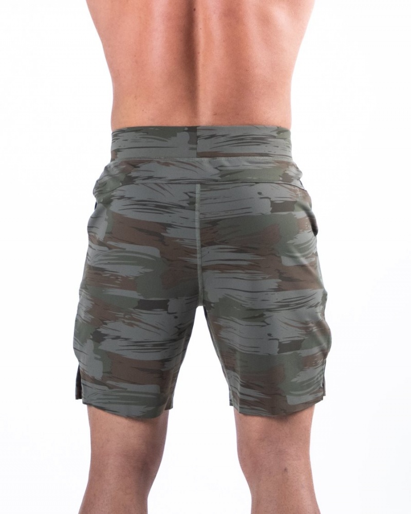 Alphalete Trace Lyhyt 8" Miesten Shortsit Oliivinvihreä Camo | GLFOZ-3645