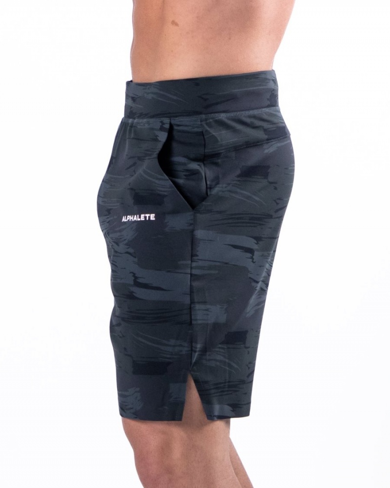 Alphalete Trace Lyhyt 8" Miesten Shortsit Mustat Camo | IKPZE-2740