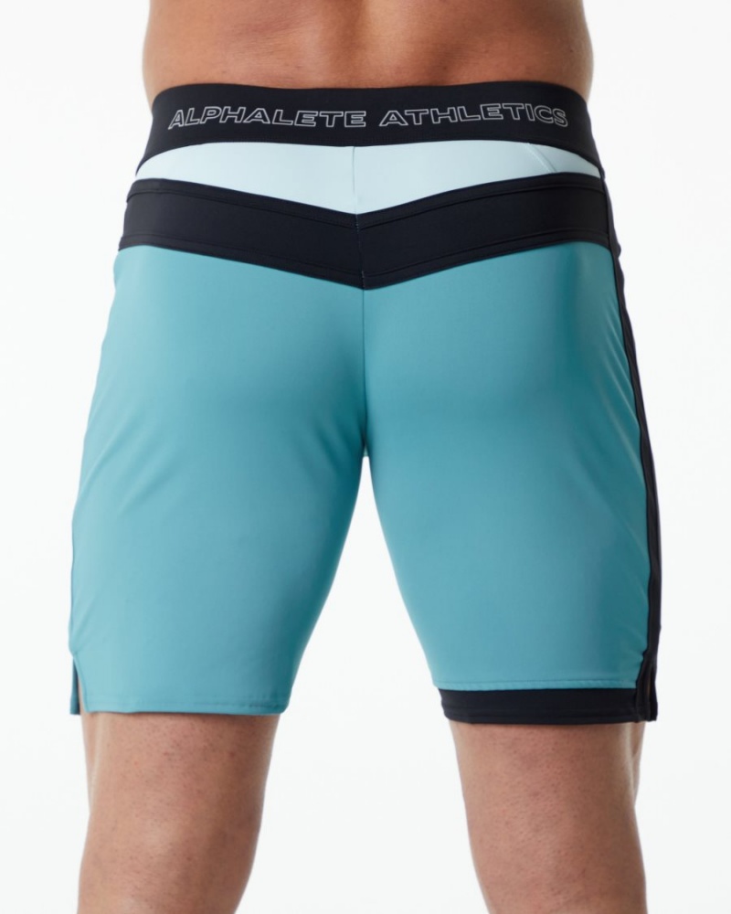 Alphalete Trident Kilpailu Lyhyt Miesten Boardshortsit Teal | CVZIS-7582