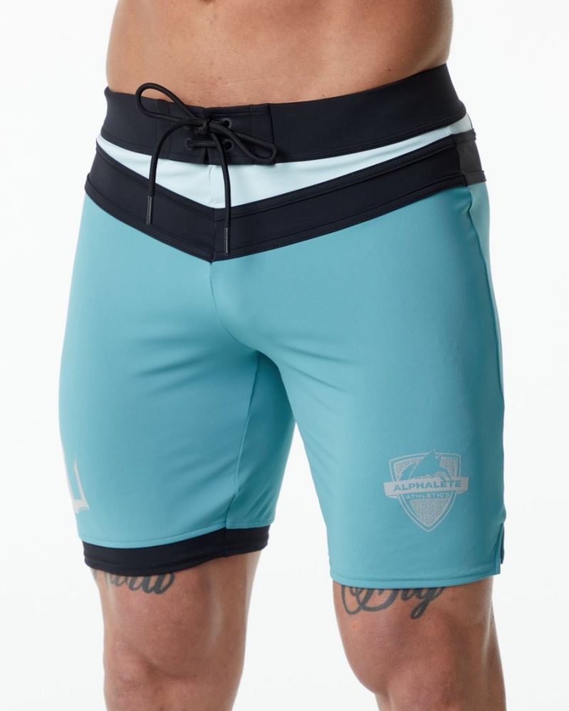 Alphalete Trident Kilpailu Lyhyt Miesten Boardshortsit Teal | CVZIS-7582