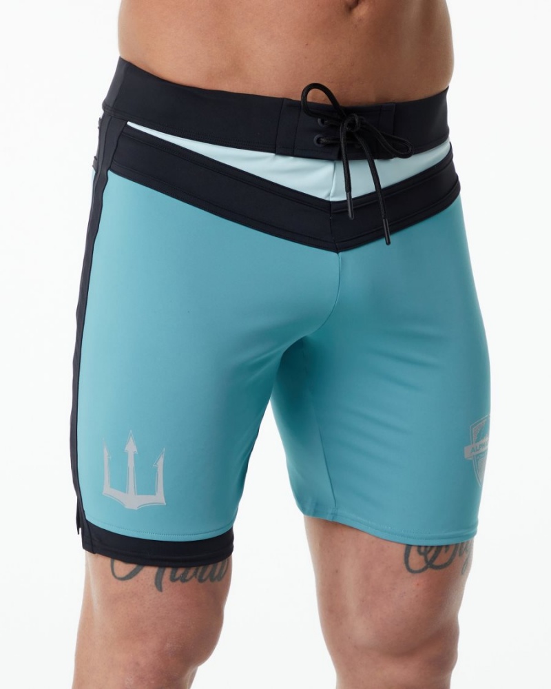 Alphalete Trident Kilpailu Lyhyt Miesten Boardshortsit Teal | CVZIS-7582