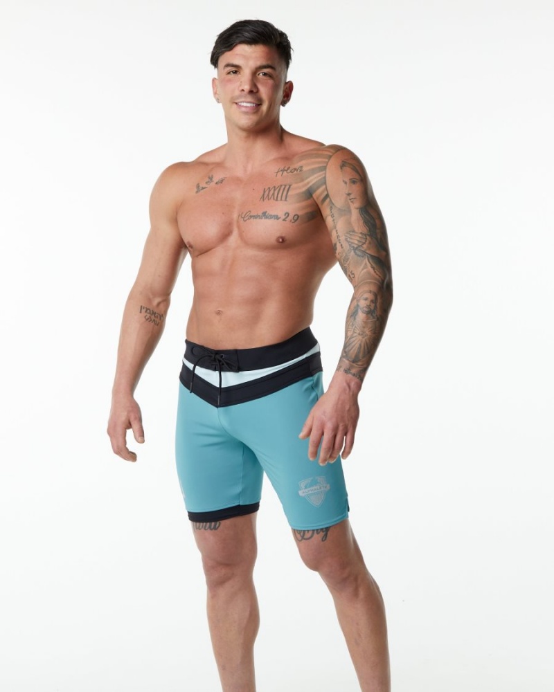 Alphalete Trident Kilpailu Lyhyt Miesten Boardshortsit Teal | CVZIS-7582