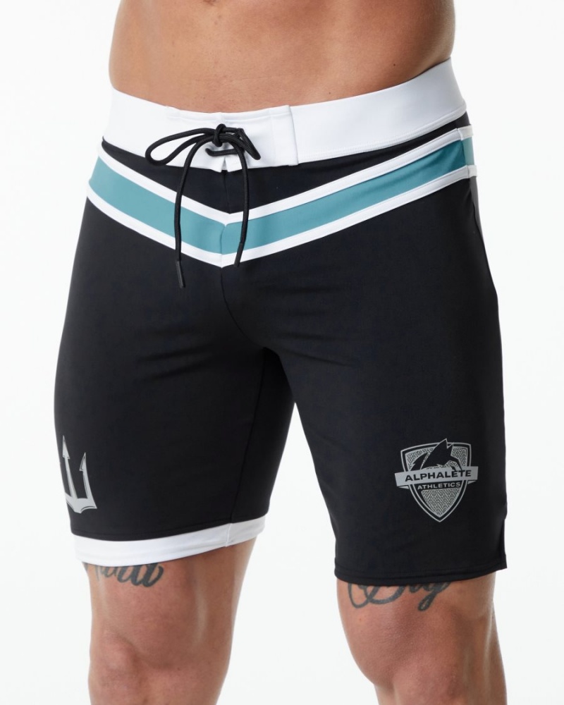 Alphalete Trident Kilpailu Lyhyt Miesten Boardshortsit Mustat | LINBX-2549