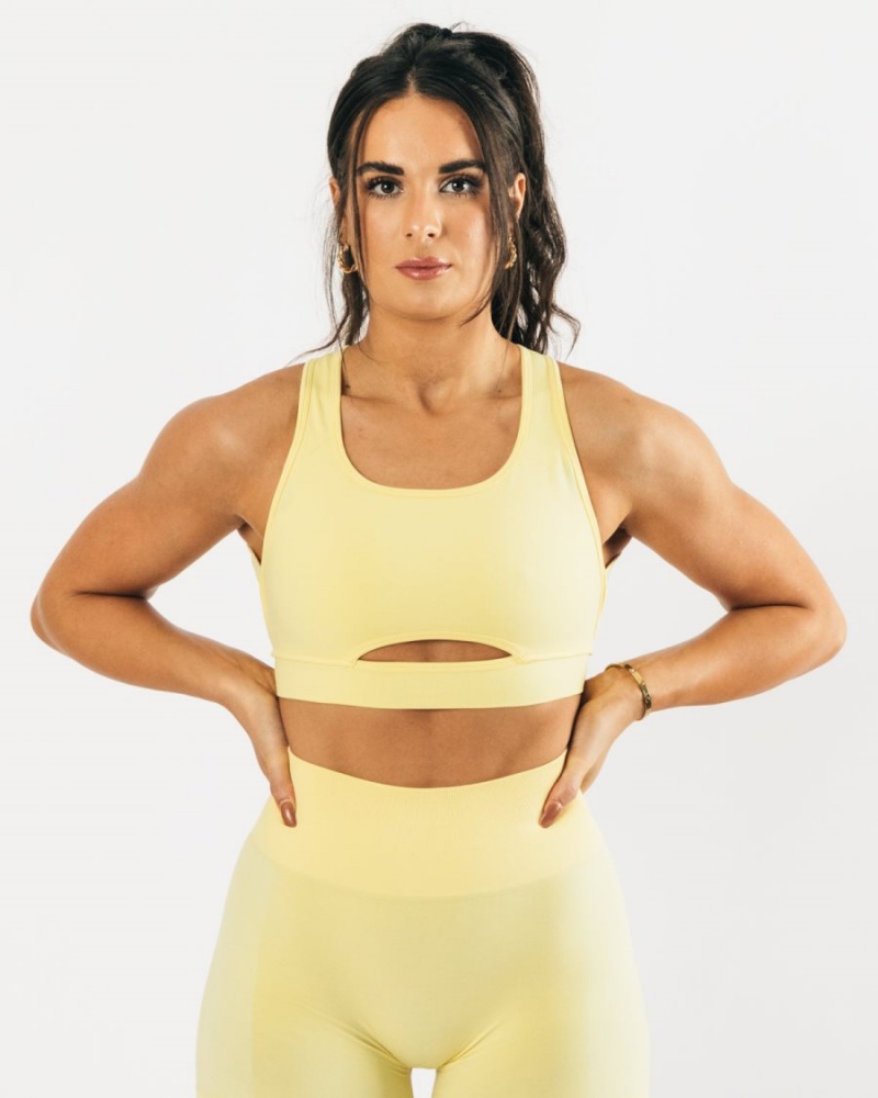 Alphalete Trinity Bra Naisten Urheiluliivi Lemonade | PEFDT-8217