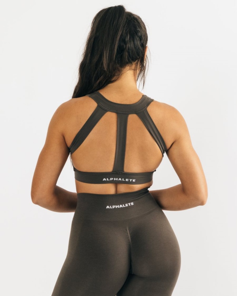 Alphalete Trinity Bra Naisten Urheiluliivi Mocha | QOIYT-3952