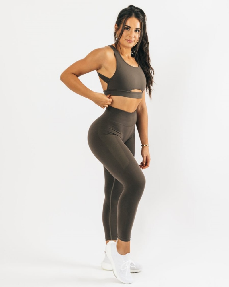 Alphalete Trinity Bra Naisten Urheiluliivi Mocha | QOIYT-3952