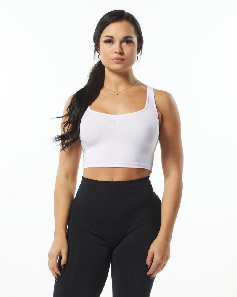 Alphalete Ultrasoft Square Neck Tank Naisten Hihaton Paita Valkoinen | BLGJW-9732