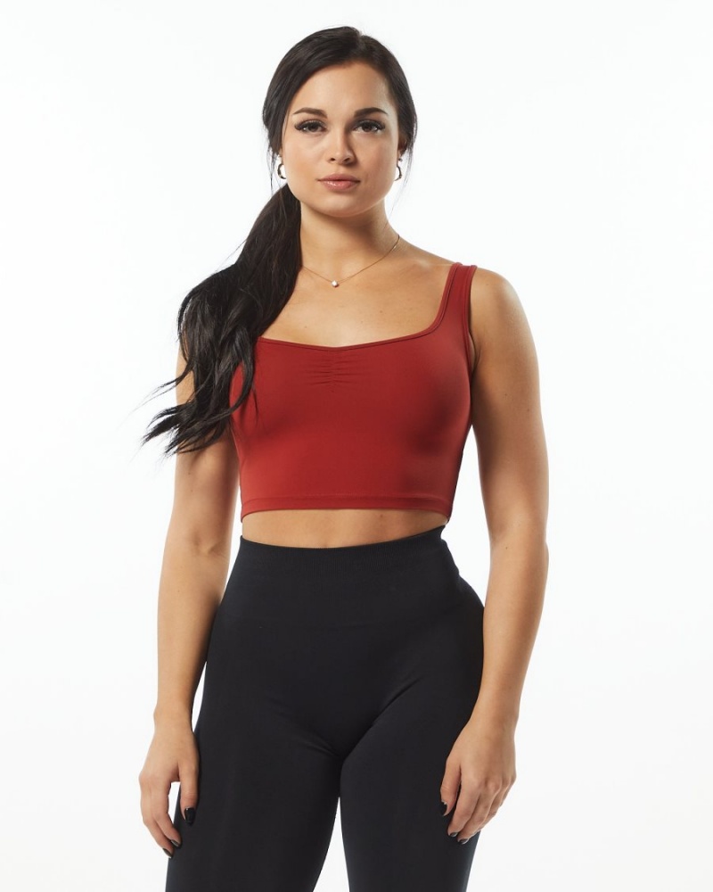 Alphalete Ultrasoft Square Neck Tank Naisten Hihaton Paita Cherry | CGZFX-0321