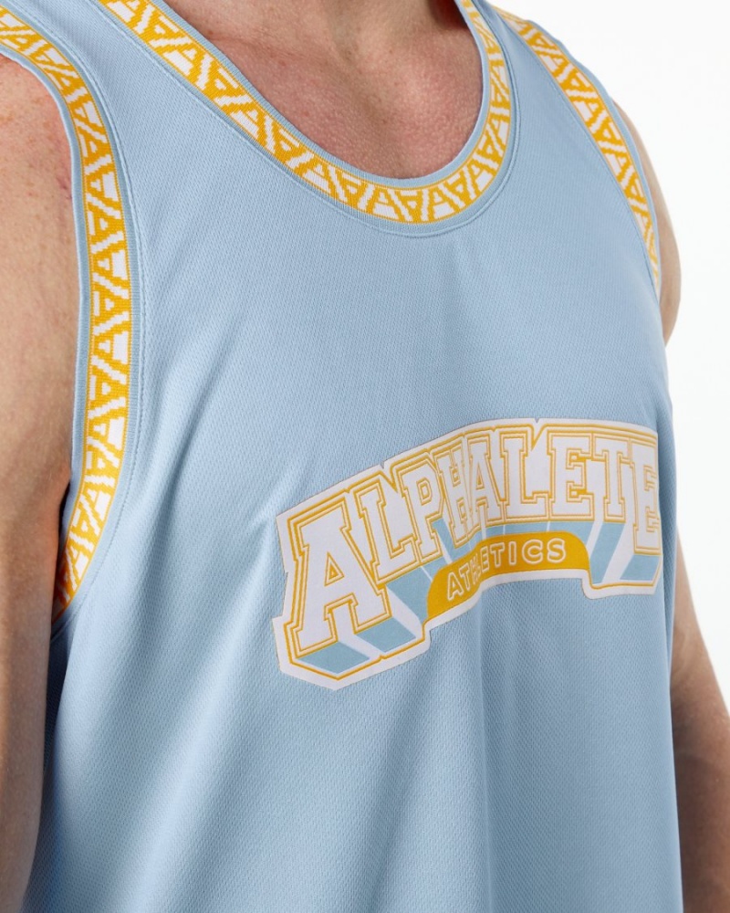 Alphalete Varsity Basketball Jersey Miesten Stringers Vaaleansininen | DXLUA-3465