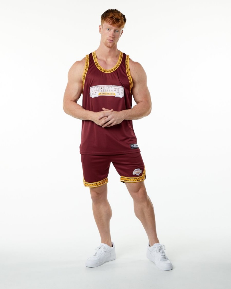 Alphalete Varsity Basketball Jersey Miesten Stringers Crimson | JADEY-7506