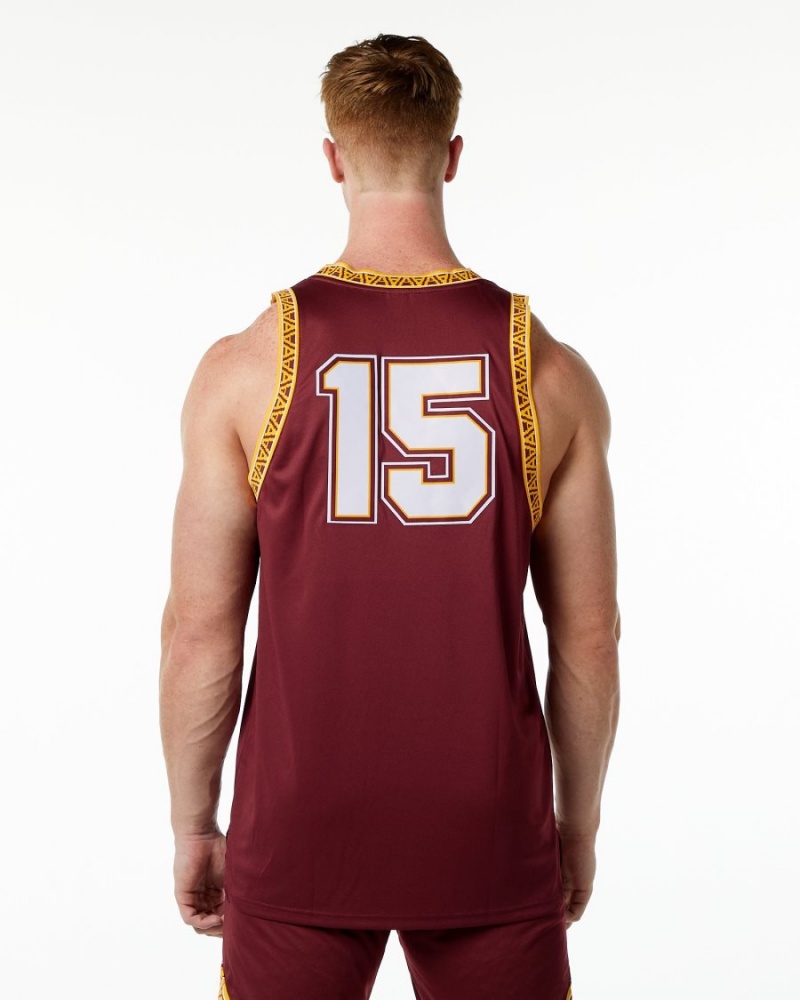 Alphalete Varsity Basketball Jersey Miesten Stringers Crimson | JADEY-7506