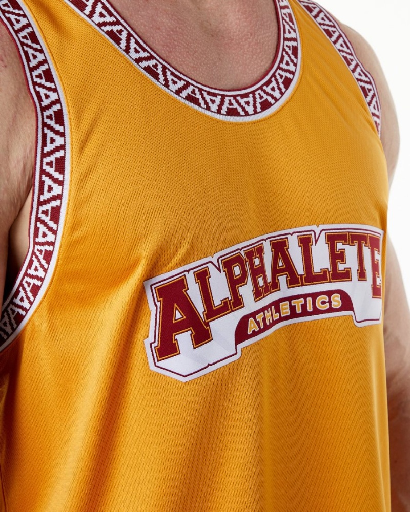 Alphalete Varsity Basketball Jersey Miesten Stringers Marigold | NKWHD-8247