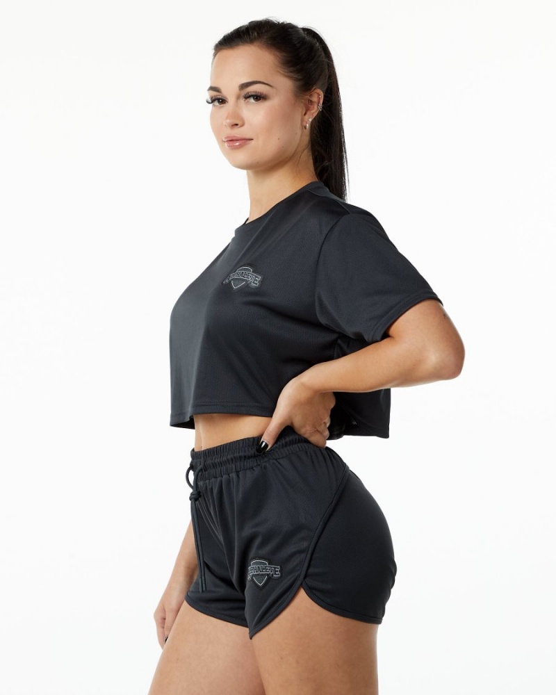 Alphalete Varsity Crop Naisten Paidat Mustat | PEZXY-4568