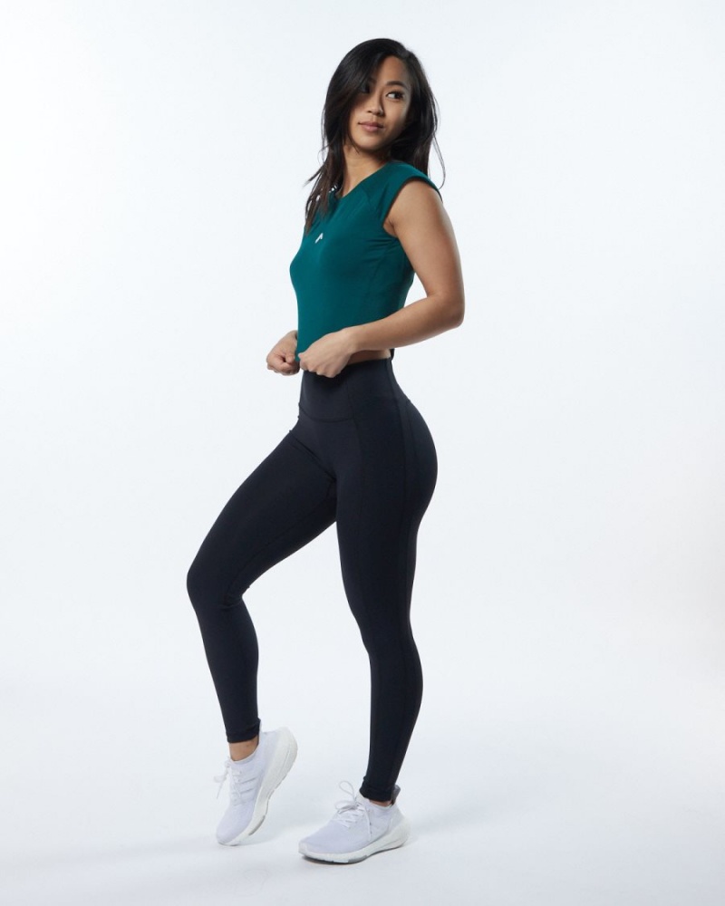 Alphalete Velocity Crop Tee Naisten Paidat Velvet Teal | KONAC-4609