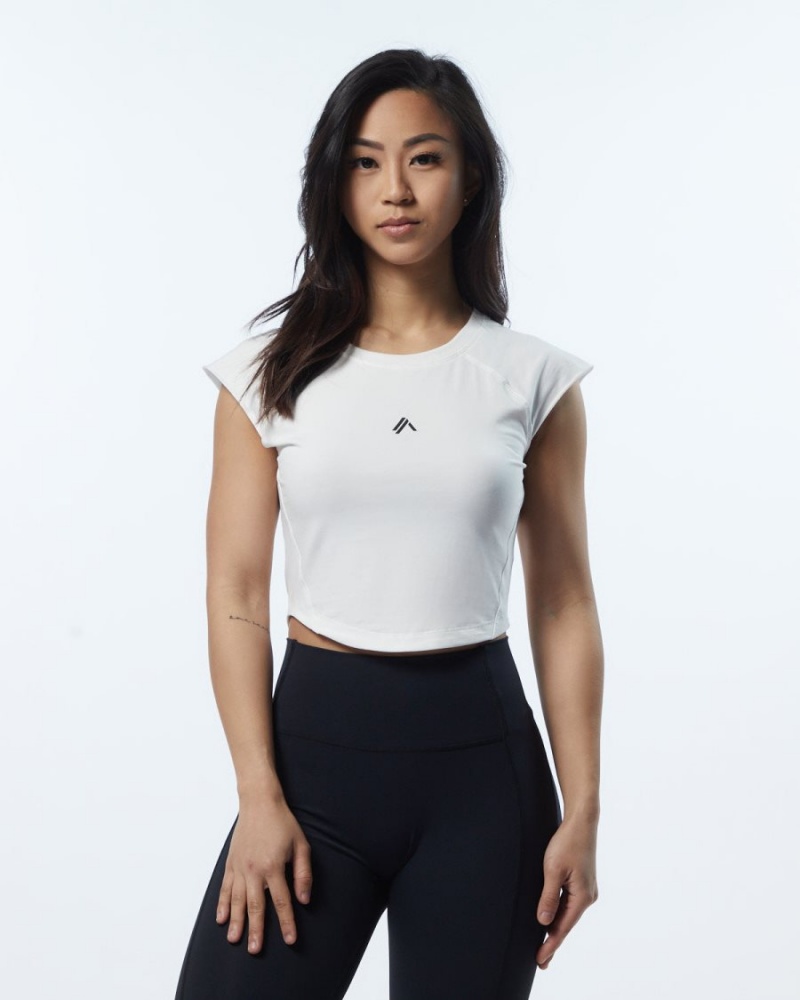 Alphalete Velocity Crop Tee Naisten Paidat Resin | DZUOL-7361