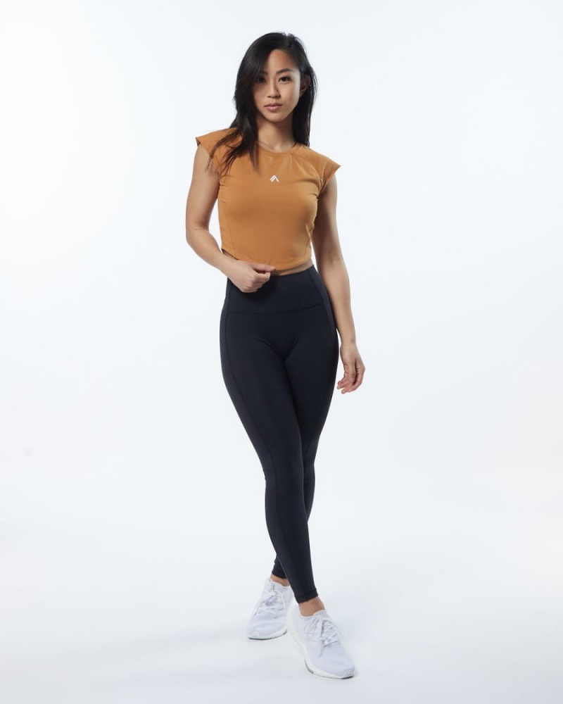 Alphalete Velocity Crop Tee Naisten Paidat Chestnut | LHTNA-6903