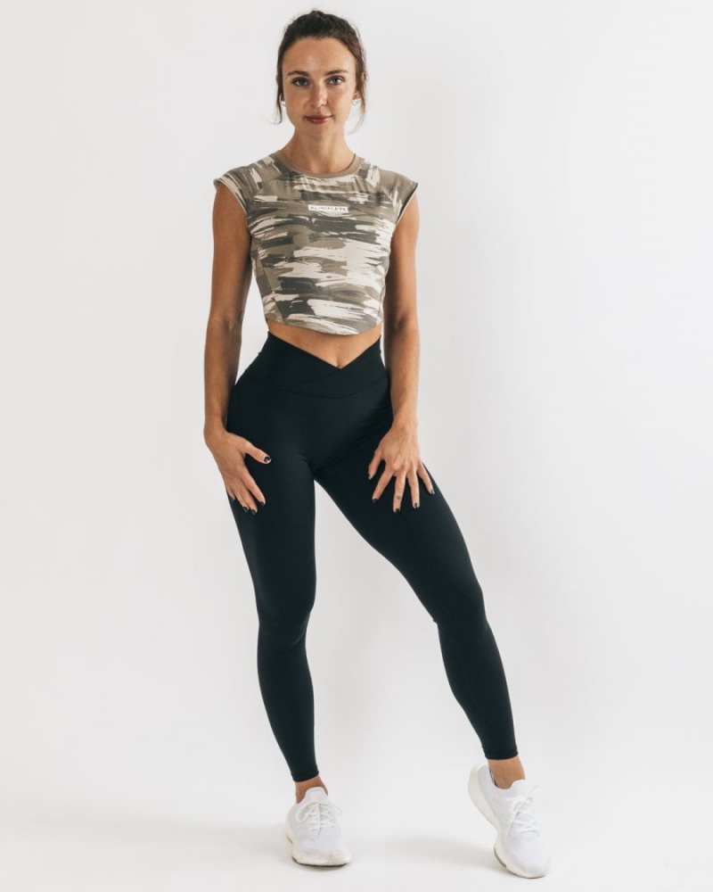 Alphalete Velocity Crop Tee Naisten Paidat Camo | GXDNU-5314