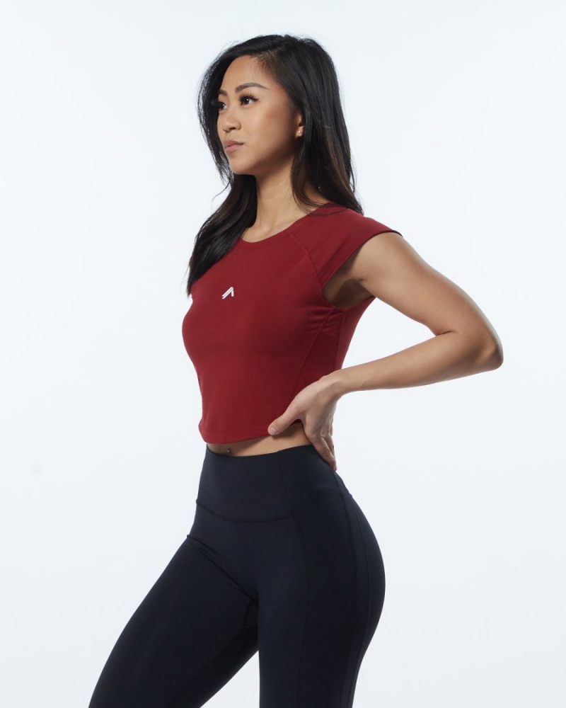 Alphalete Velocity Crop Tee Naisten Paidat Punainen | PNKVM-8132