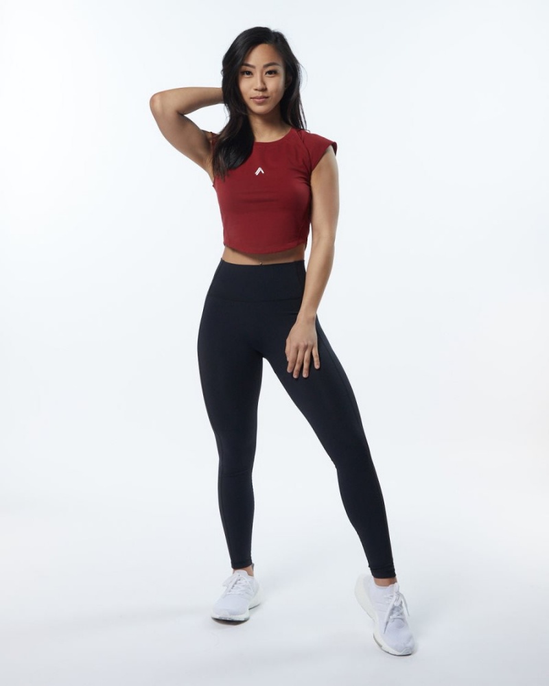 Alphalete Velocity Crop Tee Naisten Paidat Punainen | PNKVM-8132