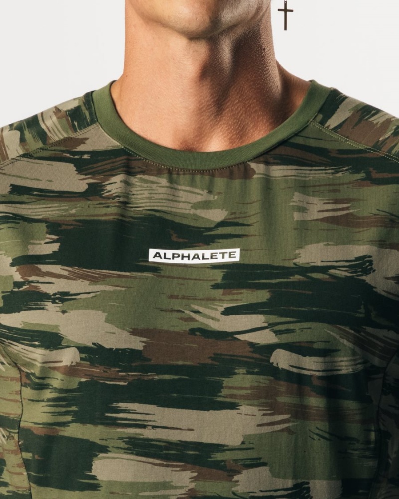 Alphalete Velocity Hihattomat Tee Miesten Stringers Oliivinvihreä Camo | DTIFL-4268