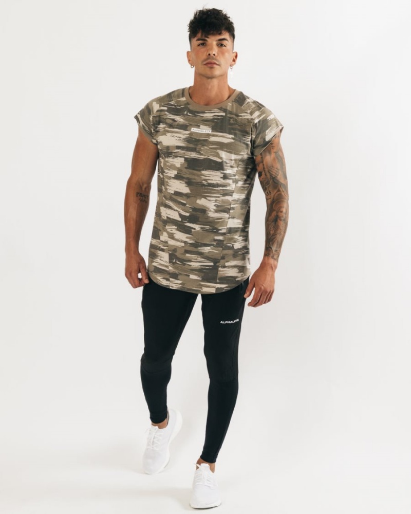 Alphalete Velocity Hihattomat Tee Miesten Stringers Camo | DNJAQ-1597