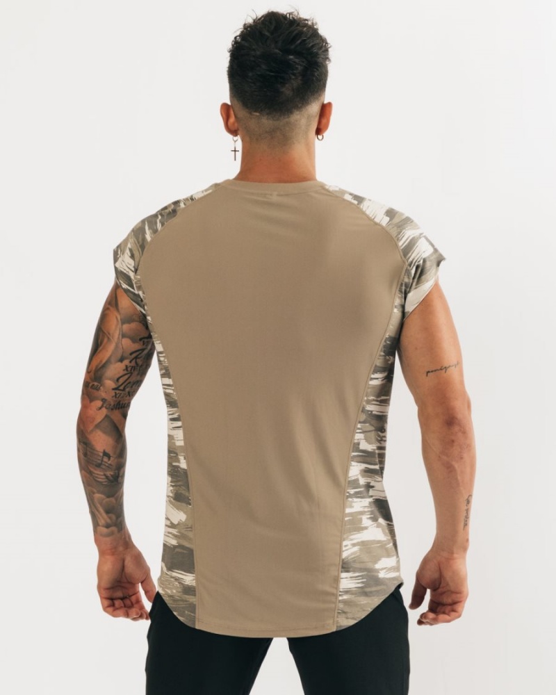 Alphalete Velocity Hihattomat Tee Miesten Stringers Camo | DNJAQ-1597