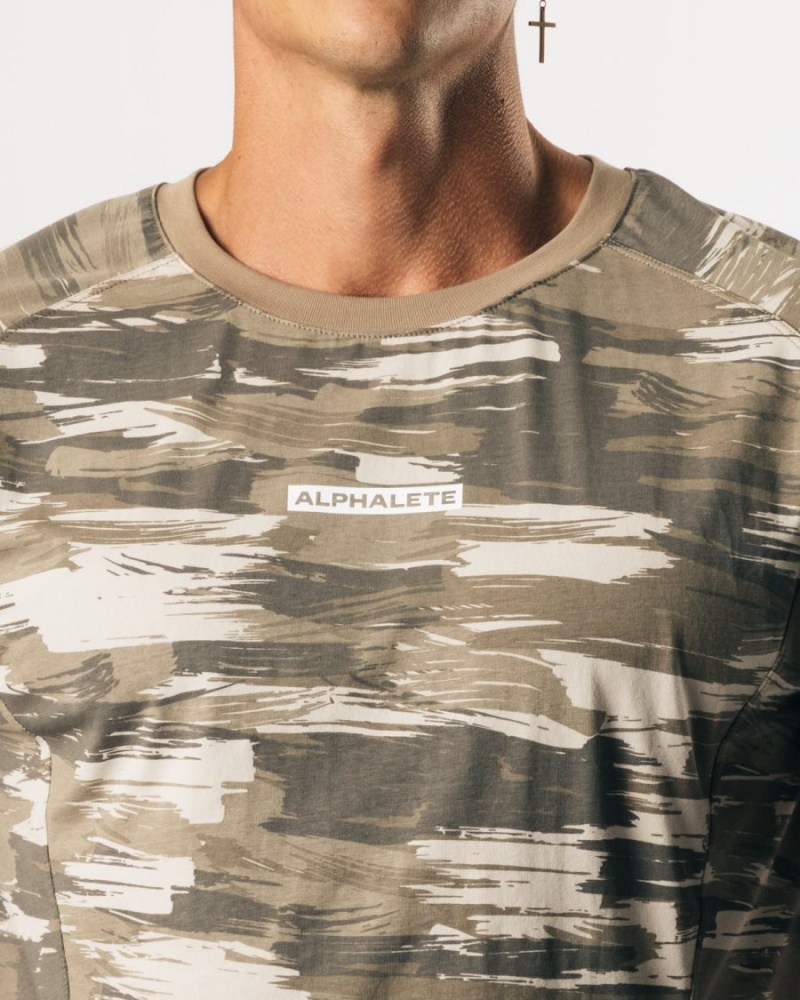 Alphalete Velocity Hihattomat Tee Miesten Stringers Camo | DNJAQ-1597