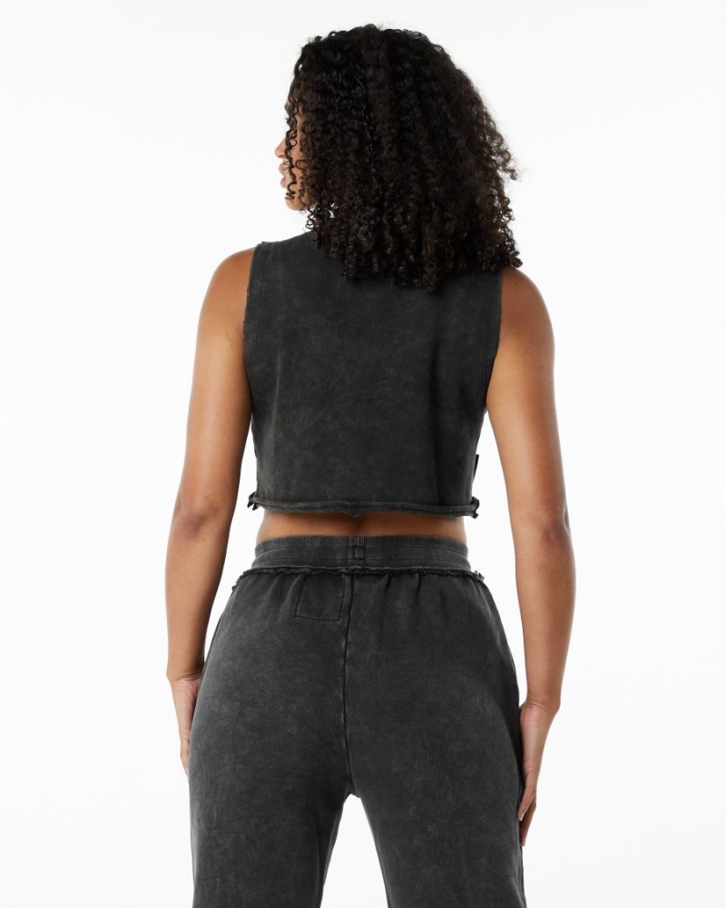 Alphalete Very Terry Crop Cutoff Naisten Hihaton Paita Onyx | FNLSX-8750