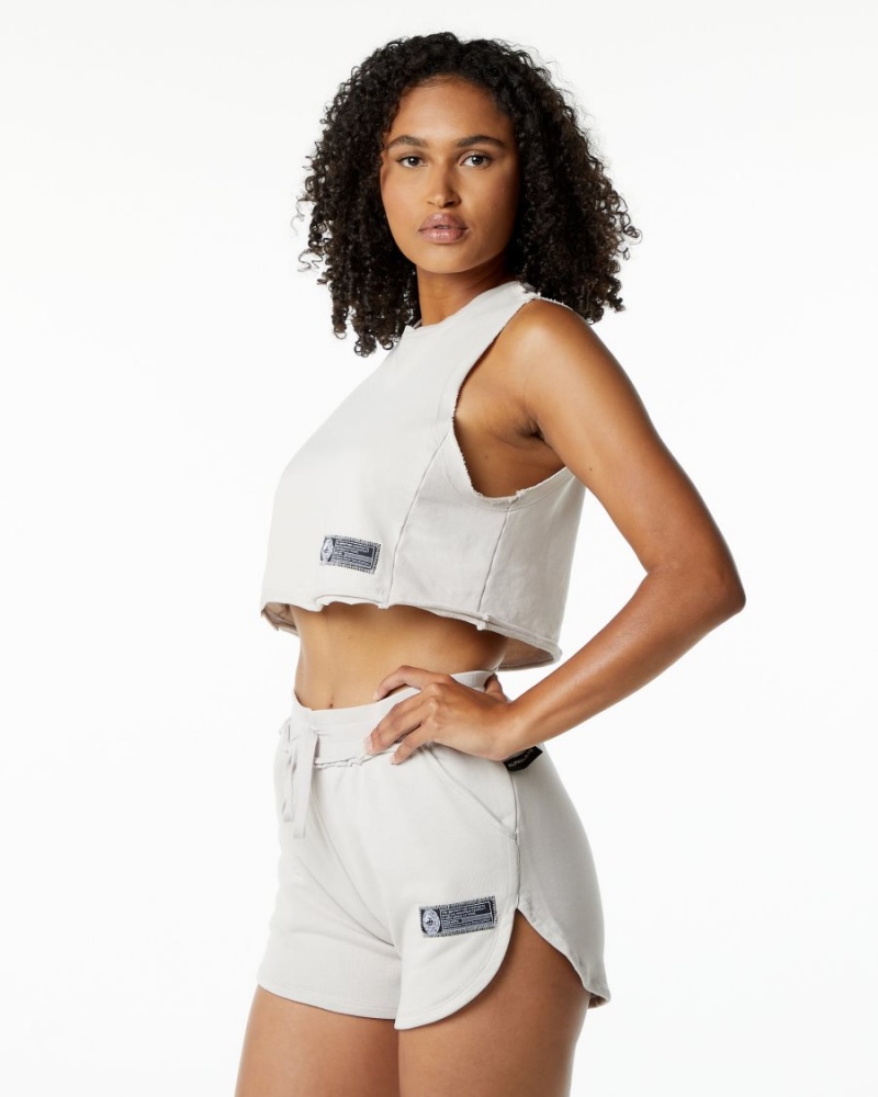 Alphalete Very Terry Crop Cutoff Naisten Hihaton Paita Moonstone | IVUGJ-7495