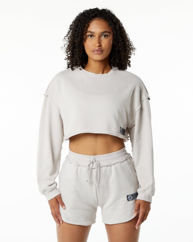 Alphalete Very Terry Crop Pullover Naisten Takit Moonstone | JXKPN-4063