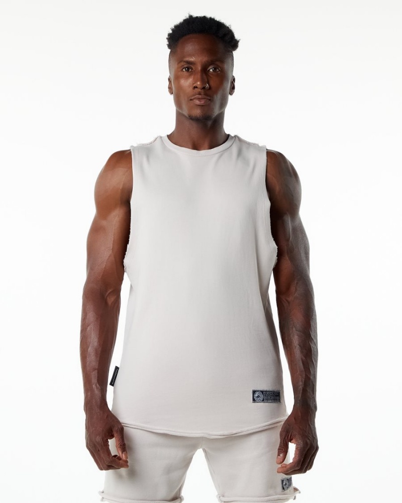 Alphalete Very Terry Cutoff Miesten Stringers Moonstone | SCZFO-9640