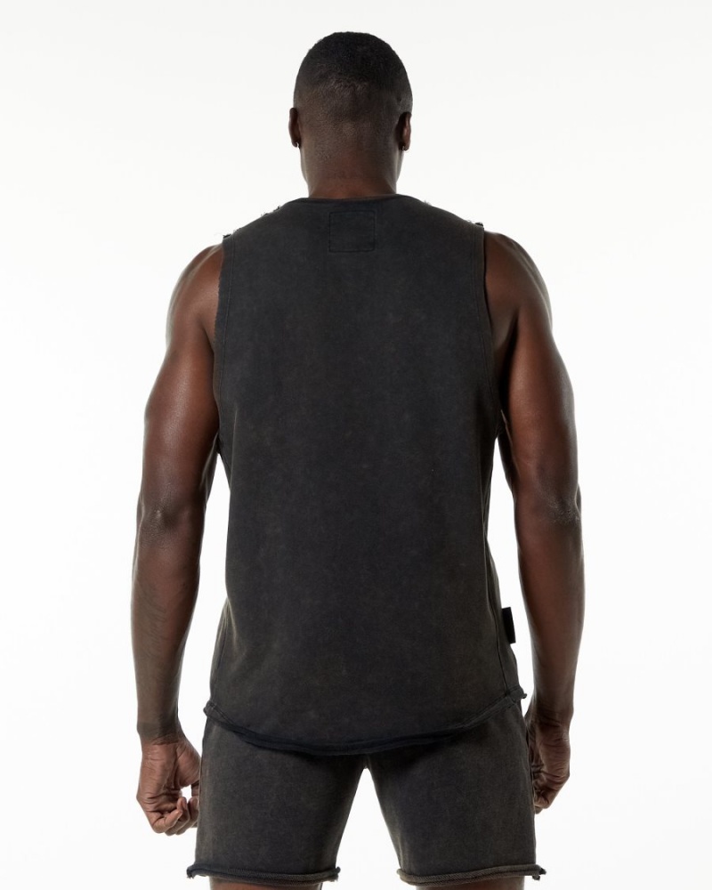 Alphalete Very Terry Cutoff Miesten Stringers Onyx | VUXIE-0856