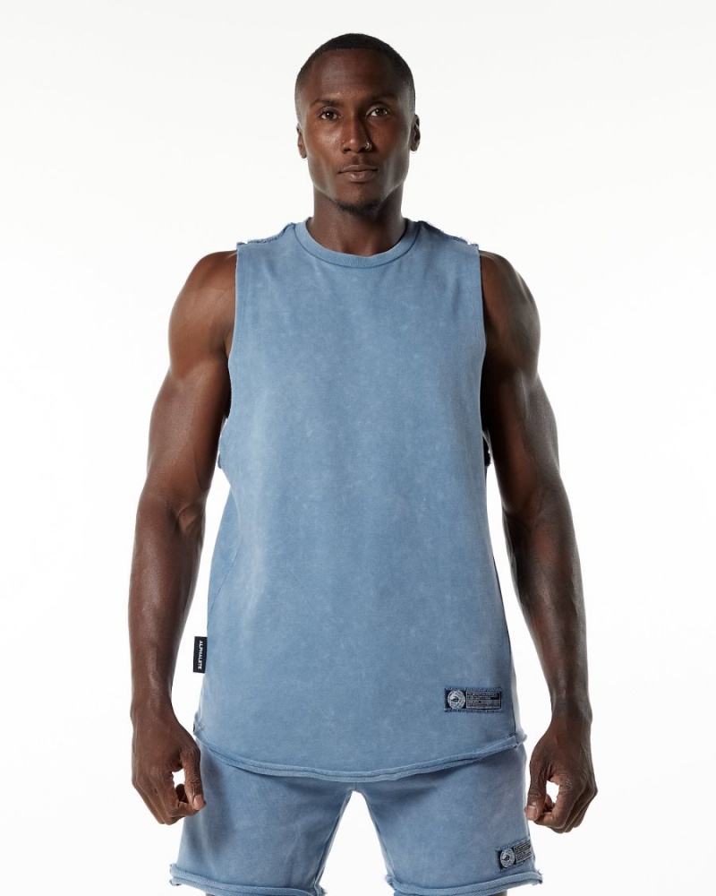 Alphalete Very Terry Cutoff Miesten Stringers Sininen | IYVHM-1794