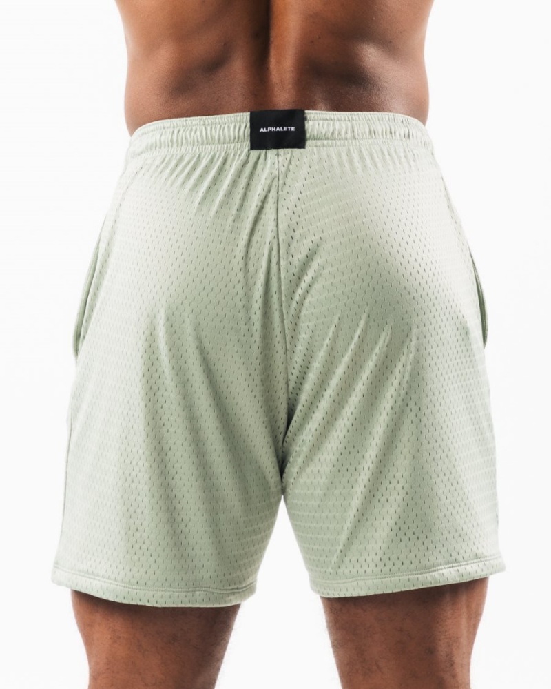 Alphalete Wolf Head Mesh Lyhyt 6" Miesten Shortsit Sage | BLNUH-9842