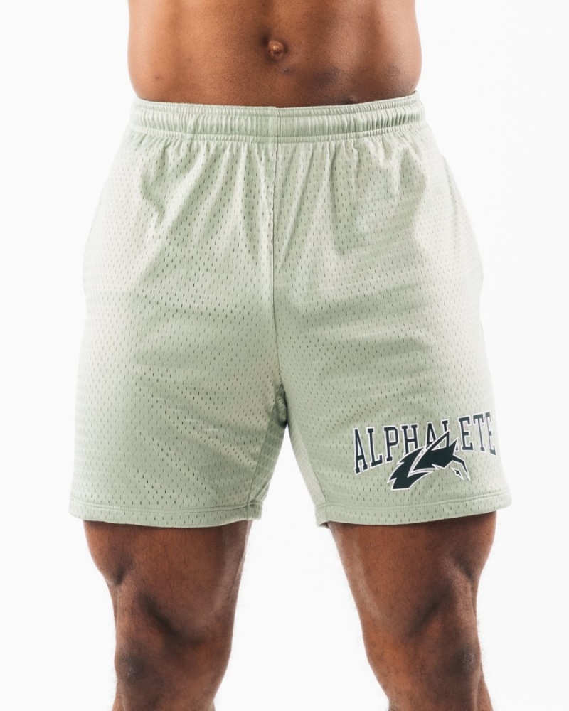 Alphalete Wolf Head Mesh Lyhyt 6" Miesten Shortsit Sage | BLNUH-9842