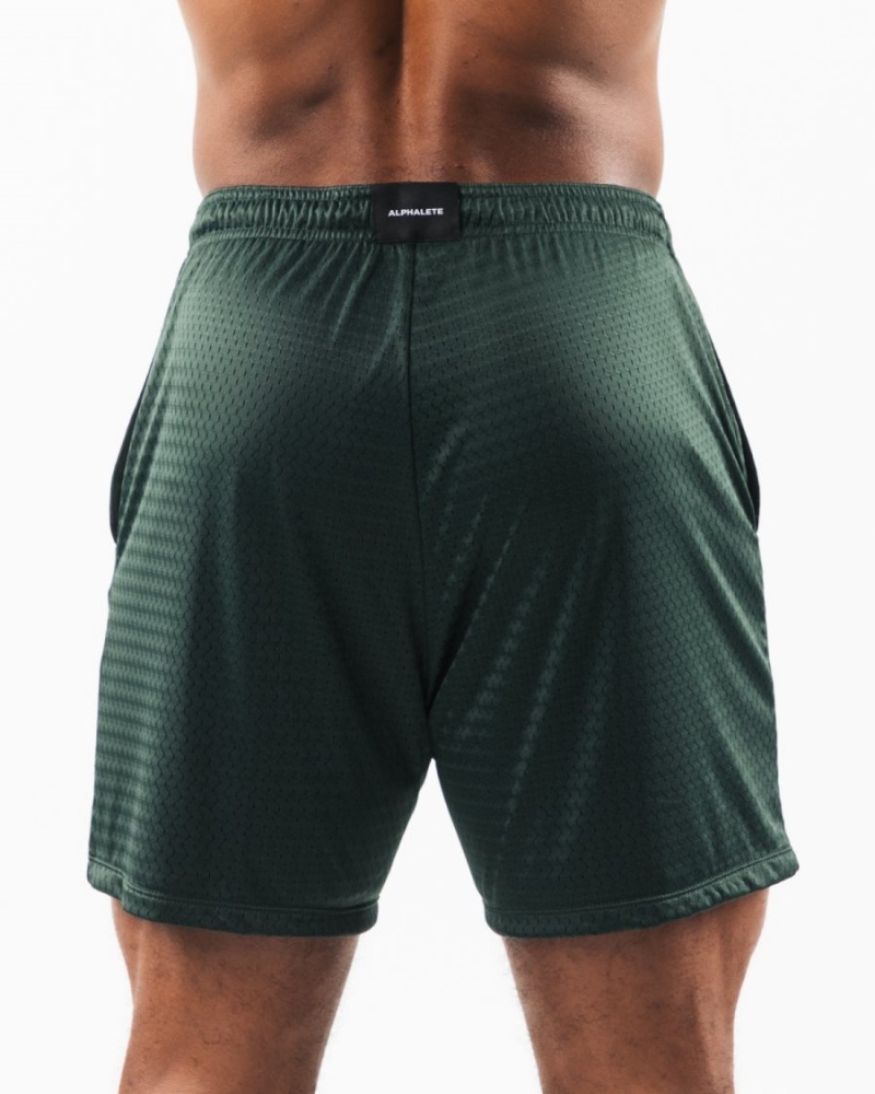 Alphalete Wolf Head Mesh Lyhyt 6" Miesten Shortsit Evergreen | VMUSP-4156