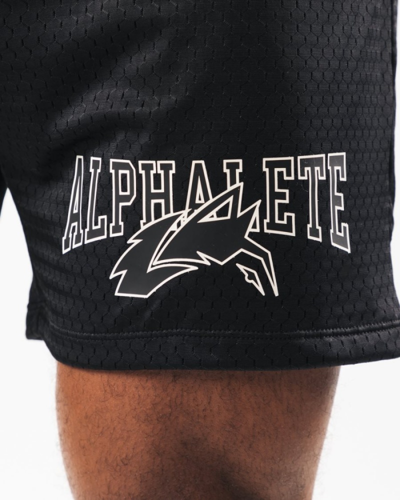 Alphalete Wolf Head Mesh Lyhyt 6" Miesten Shortsit Mustat | MHOKX-1079