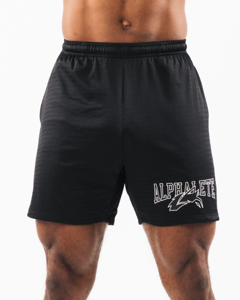 Alphalete Wolf Head Mesh Lyhyt 6" Miesten Shortsit Mustat | MHOKX-1079